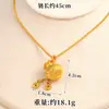 Nuevo Collar Vietnamita Dorado Estilo Chino con Diseño Hueco Vintage, Colgante de Borla, Versátil para Mujeres, Mismo Estilo que Joyería de Tienda de Oro