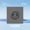 Asia Central Rusa Tipo 86 Interruptor Socket Estándar Europeo, Panel Gris Estilo Ruso, Control Único, Ignífugo, Enchufe Estilo Ruso
