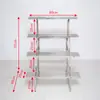 Estante de Flores de Acero Inoxidable Estante de Almacenamiento para Suculentas Escalera de Hierro de Pie Múltiples Niveles Sala de Estar Patio Exterior Estante para Macetas