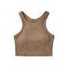 Regata Branca Pequena Feminina Verão Lindo Sutiã Costas Nuas Roupa Íntima All-In-One Esportiva Alças Ombro Cavado Almofada Peito Colete