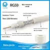 Cabo Coaxial RG59 para Sinal de Vídeo Linha de Sinal RF Alimentador de Cabo Coaxial Cabo Coaxial de Comércio Exterior Linha de Sinal Macho F RG59