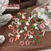 Decorações de Manicure para Festival de Natal Árvore de Natal Boneco de Neve Estrela de Cinco Pontas Meia de Doces Resina de Desenho Animado Pedras de Strass para Manicure