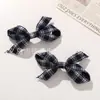 Estilo Preppy Coreano Dulce Tela de Cuadros Lazo DIY Pasador Blanco Accesorios para el Cabello Broche Accesorios de Decoración para Ropa
