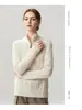 Outono e Inverno Nova Camisa Base de Tricô de Caxemira Moda Macia Confortável Cor Sólida Simples Gola Alta Meia Zíper Feminina