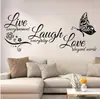 Comercio exterior nuevo Vive Ama Inglés creativo mariposa sala de estar dormitorio decoración pegatinas PVC fabricantes mayoreo