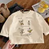 Camiseta Infantil de Manga Longa Primavera e Outono Novo Estilo Crianças Pequenas e Médias Top Estiloso Meninos e Meninas Bebê Casual Versátil Desenho Animado Camiseta Base