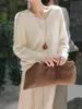 Suéter Tejido de Lana y Cachemir Blanco Zhengqite Clothing para Mujer, Nuevo Estilo Otoño e Invierno 2026, Suéter Holgado