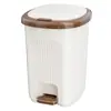 Cubo de Basura Operado con el Pie Sellado Antiolor de Stock Listo del Fabricante con Tapa, Contenedor de Almacenamiento Doméstico de Gran Capacidad para Cocina, Baño y Sala de Estar