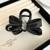 Presilha de Garra para Cabelo com Laço Preto para Mulheres 2026 Strass Presilha de Cabelo Elegante Presilha Jacaré Acessório de Cabelo de Alta Qualidade para Penteado no Topo da Cabeça