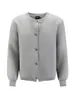 Otoño Invierno Coreano cleanfit Serie Gris serie miu Cárdigan de punto mixto abrigo suéter Unisex