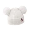 Amazon nuevo gorro de punto de invierno para niños con doble pompón y unicornio bordado, gorro de lana cálido a prueba de frío para exteriores para niñas