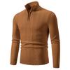 Comercio exterior 2024 nuevo otoño e invierno forrado de vellón para hombre talla grande cremallera cuello medio alto jersey de manga larga para hombre