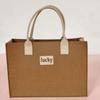 Bolsa Tote de Feltro Criativa e Simples, Bolsa de Compras Versátil, Bolsa Tote com Logo Personalizado Impresso, Bolsa de Armazenamento de Feltro de Grande Capacidade