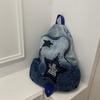 Mochila Jeans Lavado Gradiente para Estudante do Ensino Médio e Faculdade Estilo Coreano Mochila Casual de Viagem Moda de Rua Feminina