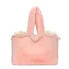 Bolsa tote fofa e felpuda para outono e inverno, novo estilo 2026, bolsa de ombro moderna e versátil, bolsa de pelúcia de grande capacidade
