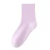 Calcetines de Algodón Puro para Mujer para Otoño e Invierno, Calcetines sin Costuras de Media Pantorrilla, Calcetines Blancos Resistentes al Olor para Maternidad, Calcetines Zhuji al por Mayor