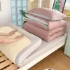 Juego de ropa de cama individual de tres piezas para dormitorio universitario de algodón, completo con edredón, relleno de edredón, funda de edredón de algodón puro y juego de sábanas de seis piezas