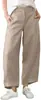 Calça cropped de perna larga elegante e afunilada de cor sólida com botões, nova para o verão, casual, solta, de cintura alta, transfronteiriça europeia e americana