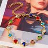 Pulsera Europea y Americana Estilo Ins Corazón Colorido Zircón Temperamento Aleación Forma de Corazón Dopamina Pulsera Pulsera Celebridad de Internet