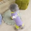25 Ropa de Casa Angel Ropa para Proteger el Vientre Ropa para Aire Acondicionado Ropa de Cuatro Patas con Hebilla de Tracción Ropa de Primavera y Verano para Mascotas Ropa para Perros Pequeños Venta al por Mayor