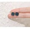 Brincos de Losango Geométrico Design de Nicho Brincos Exquisitos Moda Simples Brincos Azuis Temperamento Joias Versáteis Atacado