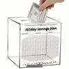 Hucha acrílica solo puede entrar hucha acrílica de gran capacidad transparente caja de cubierta cielo y tierra personalización al por mayor