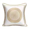 Almohadas Personalizadas Amazon Transfronterizas Cojines para Sofá Bordado Imitación Seda Lujo Ligero Hotel Mesita de Noche Lumbar