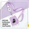 Porta-Cartão Deslizante Divertido de Gato Porta-Crachá de Estudante Cartão do Campus Bolsa para Cartão de Refeição Porta-Identidade Transparente Anti-Perda Capa Protetora para Homens e Mulheres