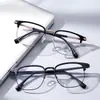 Marco de Línea de Cejas para Hombre Ultraligero Elegante Medio Marco Se Puede Equipar con Lentes Planos Antiluz Azul Graduados Montura Lisa para Mujer Gafas para Miopía