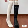 Calcetines blancos holgados para mujer para combinar con botas de montar, absorbentes de sudor, transpirables, calcetines largos elásticos, de algodón, amigables con la piel, cómodos calcetines hasta la rodilla