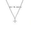 Colar de Prata Esterlina S925 Banhado a Ouro 14K com Diamante, Pingente Exquisito de Trevo de Quatro Folhas da Sorte Corrente para Clavícula para Mulheres