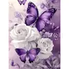 Nova pintura de diamante 5D DIY transfronteiriça, apresentando um arranjo floral com um vaso, totalmente coberto com diamantes, bordado de diamante e adesivos de diamante