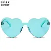 Gafas de Sol Dulces Lindas de Amor Divertidas Para Todo Combinar Decorativas Para Fiesta Gafas Sin Montura con Borde de Corazón de Melocotón