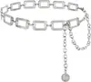 Cadena metálica para la cintura para mujer, accesorio de verano de alta gama para combinar con vestidos, cinturón delgado decorativo de moda estilo ins para trajes, cadena de moda
