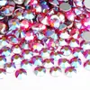 Atacado Série Vermelha Strass Redondo de Fundo Plano para Nail Art DIY Acessórios de Strass de Cristal