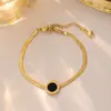 Pulseiras de Aço Titânio Novas e Resistentes ao Desbotamento Estilo Japonês e Coreano para Mulheres, Versáteis Estilo Ins Joias de Mão da Moda Pulseiras para Mulheres, Joias de Alta Qualidade