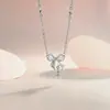 Collar de Diamantes Lazo Destello para Mujer Cadena Clavícula Estrella de Diamantes Simple de Alta Gama Diseño de Nicho de Moda Pulsera de Circonita