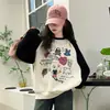 Sudadera para Niñas Otoño e Invierno 2024 Nuevo Estilo Niño Grande Niñas Coreana Otoño Manga Raglán Top Ropa Estilo Occidental para Niños