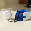 Almohada de viaje en forma de U para el cuello, portátil, diseño simple, espuma viscoelástica con rebote lento, adecuada para aviones y trenes de alta velocidad, proporciona soporte y protección cómodos para el cuello durante el otoño