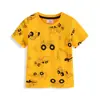 Camiseta de Manga Corta para Niños Estilo Europeo y Americano Algodón Tejido Verano Versátil para Niños Pequeños y Medianos Dibujos Animados Cuello Redondo Camiseta Base para Bebé