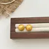 Brincos Minimalistas de Metal Escovado, Simples e Estilosos, Design Único, Luxo Leve, Sensação de Alto Padrão, Brincos de Tarraxa
