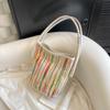 Bolso de hombro tipo cubo para mujer, de un solo color, estilo casual, combinable, para primavera y verano 2025.