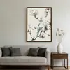 Pintura Decorativa de Pássaro Magpie Floral Estilo Chinês Mais Vendida da Amazon com Motivos Auspiciosos Chineses para Sala de Chá, Escritório, Hall de Entrada e Moldura de Parede de Fundo