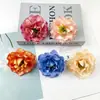 Cabeça de Flor de Rosa Peônia Simulada DIY Flor de Rosa Adorno de Cabeça Étnico Material de Flor Artificial Props para Parede de Flores de Salão de Casamento
