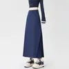 Falda Traje Patchwork Plisada Ajustada para Mujer en Otoño Cintura Alta Efecto Adelgazante Línea A Plisada Recta Longitud Media Ceñida a la Cadera