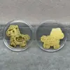 Shenzhen Shuibei Mismo Estilo Oro Puro 999 Tesoro de la Fortuna Aleación Gato de la Suerte Adhesivo Dorado para Teléfono Móvil para Atraer Riqueza Tienda de Oro