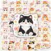 Nuevas pegatinas de acuarela de gatos lindos transfronterizas de 50 piezas, adorables calcomanías de gatitos de dibujos animados para equipaje, cuadernos y agendas