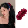 Pinza de Plátano Grande Estilo Yi Mengling Flor Artificial Estilo Bosque Pinza para Cola de Caballo Baja Pinza Suave Versátil