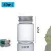 Botella Cápsula Transparente de 40 ml, Botella de Cordyceps, Botella Esmerilada para Polvo de Medicina en Gránulos, Botella de Dulces, Botella de Cordyceps, Botella de Vidrio Sellada