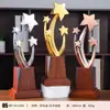 Trofeo Popular de Estrella de Cinco Puntas de Aleación de Zinc Chapado en Metal Premios Artesanía Metálica Adorno de Estrella Insignia